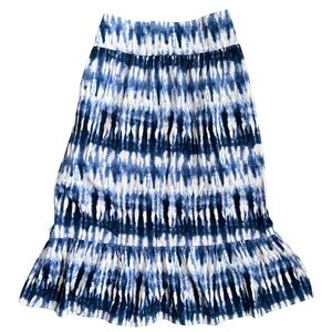 INC International Concepts Blue and White Midi A-Line Skirt
